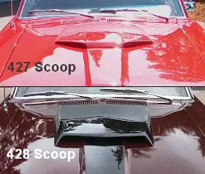 Cougar GT-E Hood Scoop Comparison